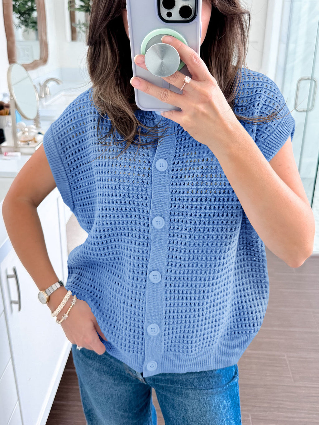 usvara Womens Short Cap Sleeve Sweater Vest