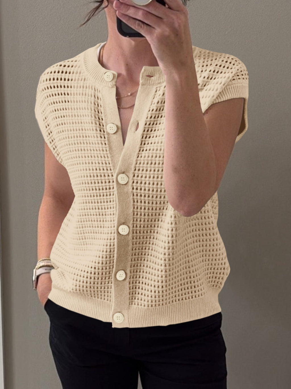 usvara Womens Short Cap Sleeve Sweater Vest