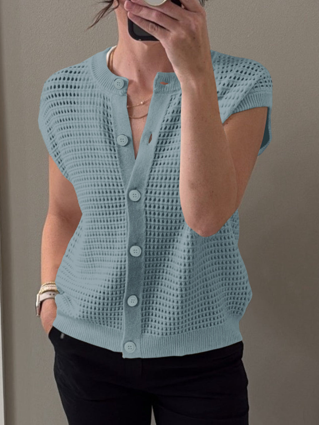 usvara Womens Short Cap Sleeve Sweater Vest