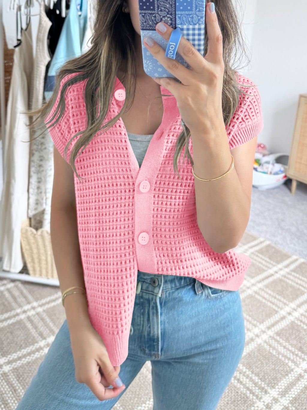 usvara Womens Short Cap Sleeve Sweater Vest