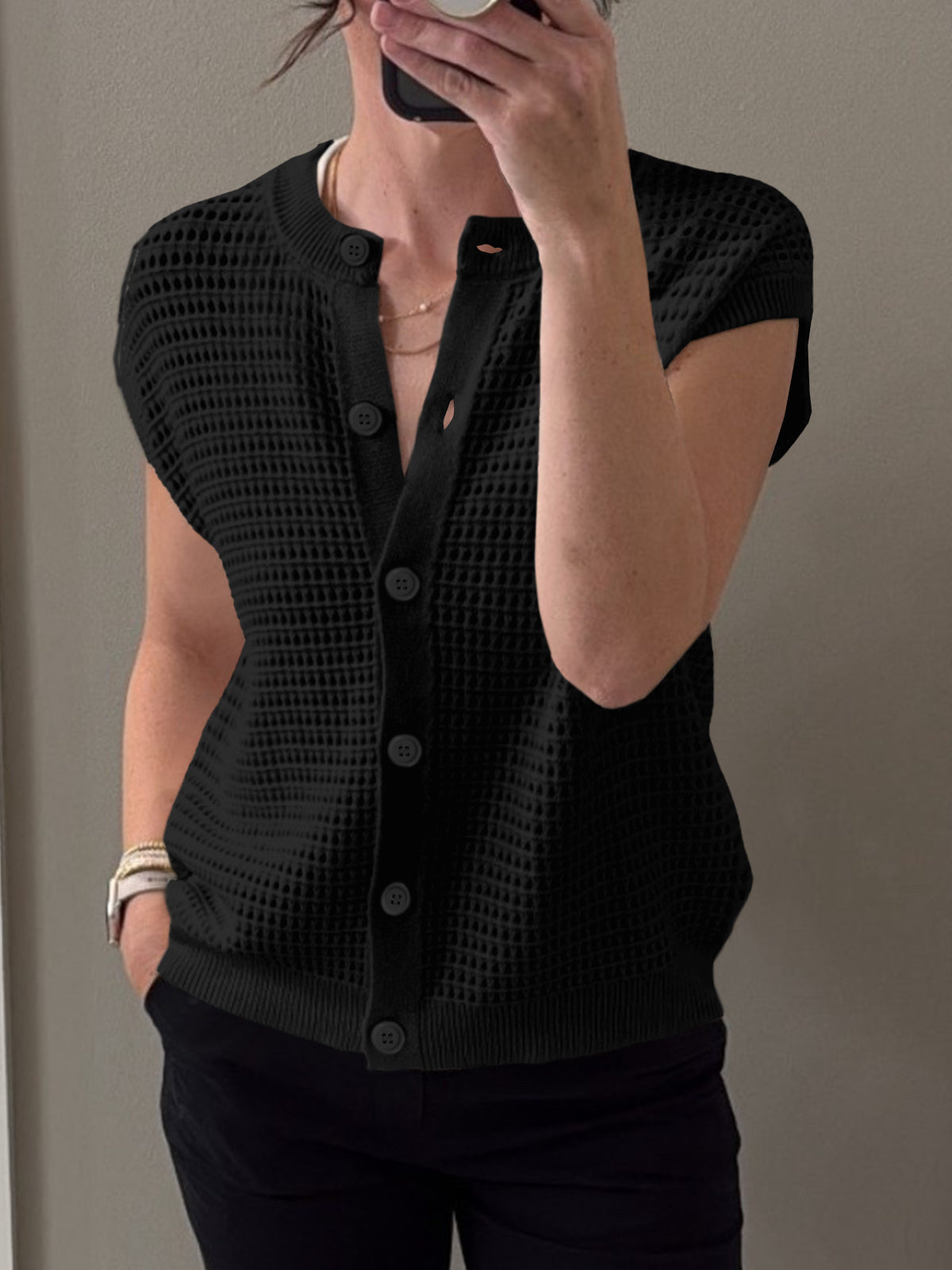 usvara Womens Short Cap Sleeve Sweater Vest