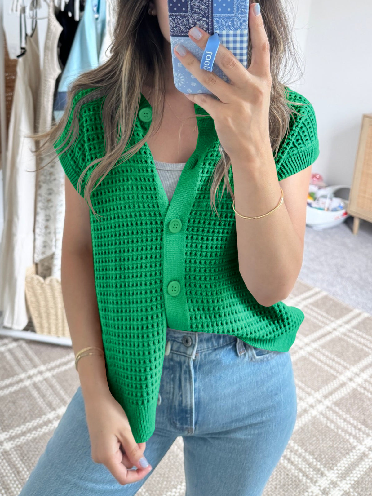usvara Womens Short Cap Sleeve Sweater Vest
