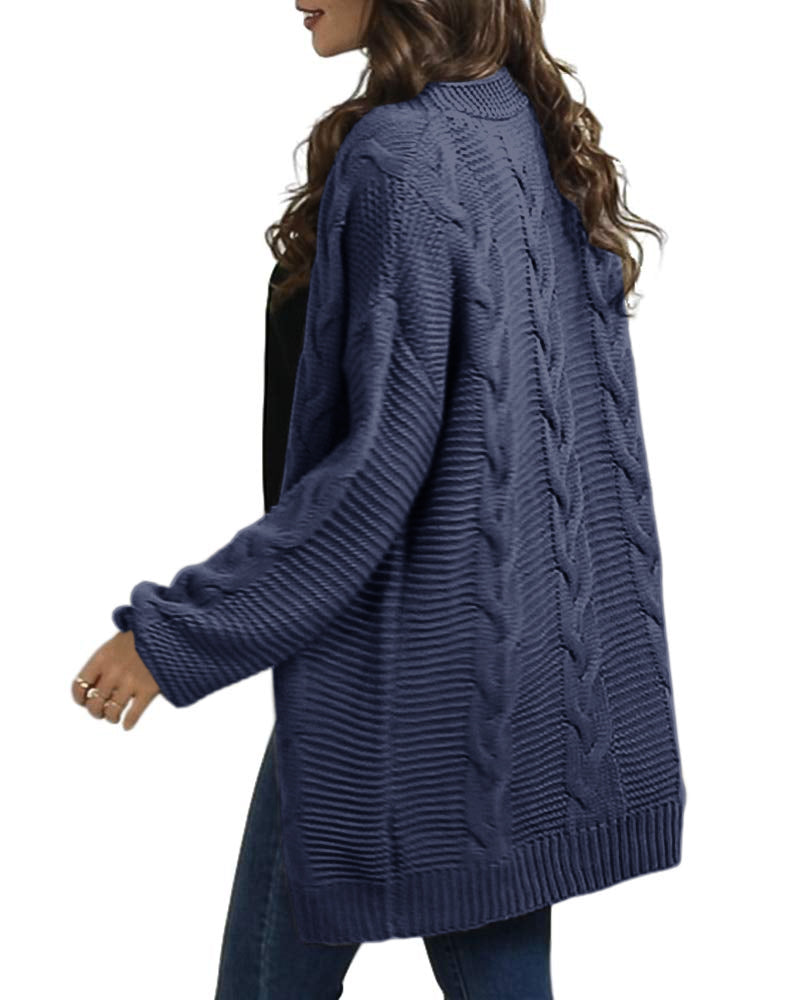 usvara Women Oversized Chunky Cable Knit Cardigan