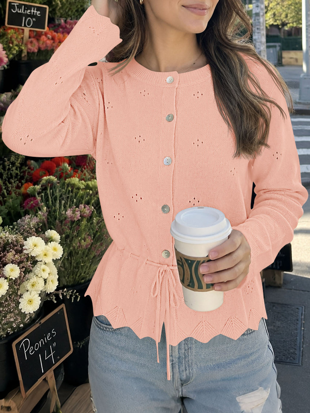 usvara Women Crochet Cardigan Sweater