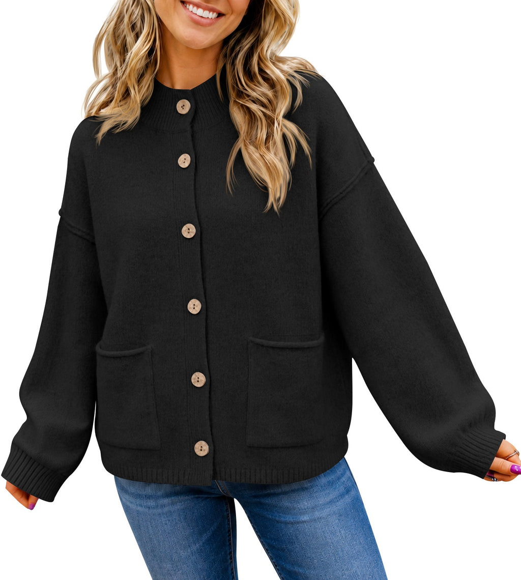 usvara Women Button-Up Knit Cardigan with Pockets