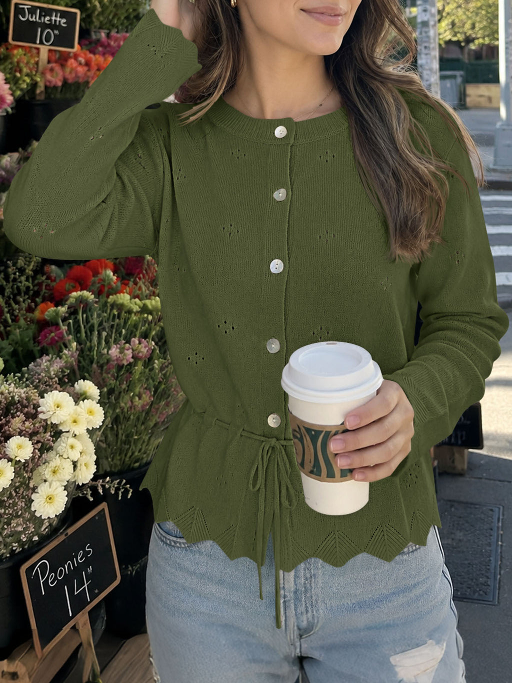 usvara Women Crochet Cardigan Sweater