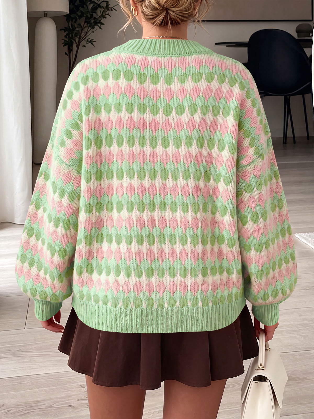 usvara Women Color Block Knit Sweater