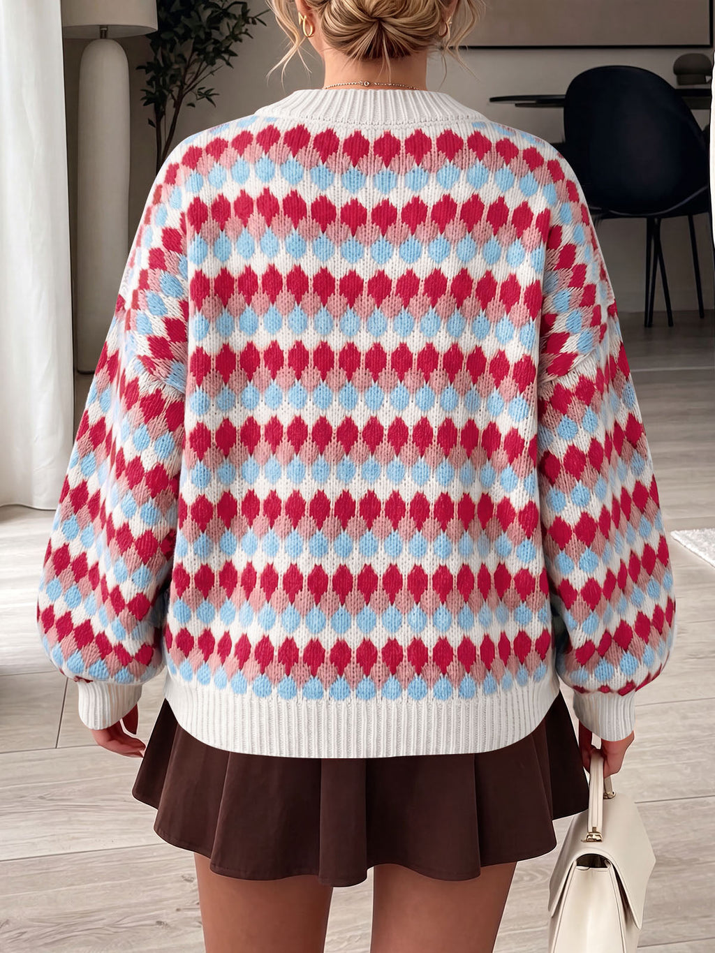 usvara Women Color Block Knit Sweater