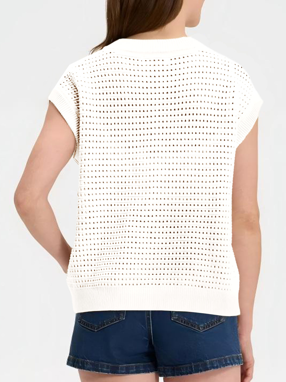 usvara Womens Short Cap Sleeve Sweater Vest