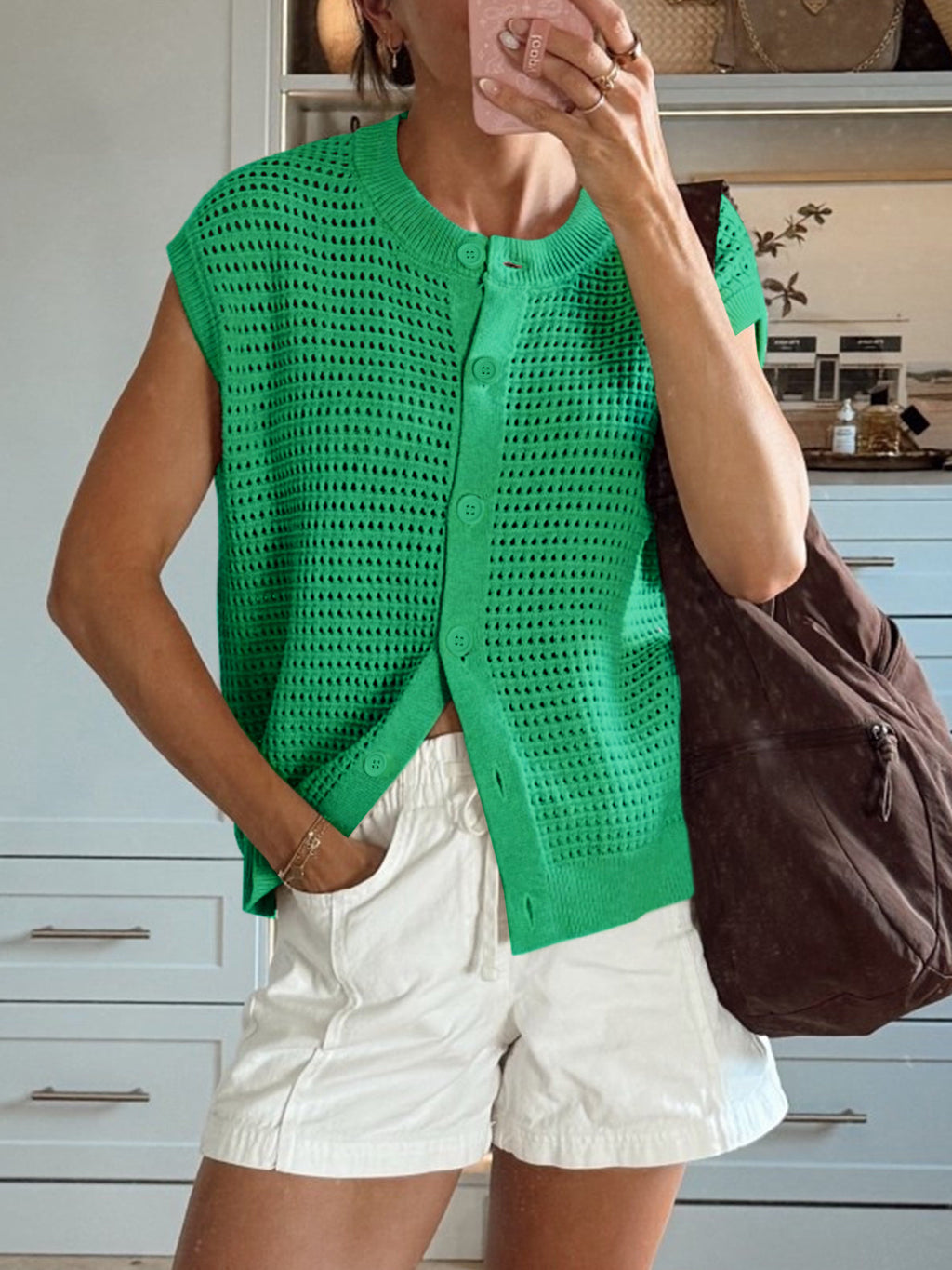 usvara Womens Short Cap Sleeve Sweater Vest