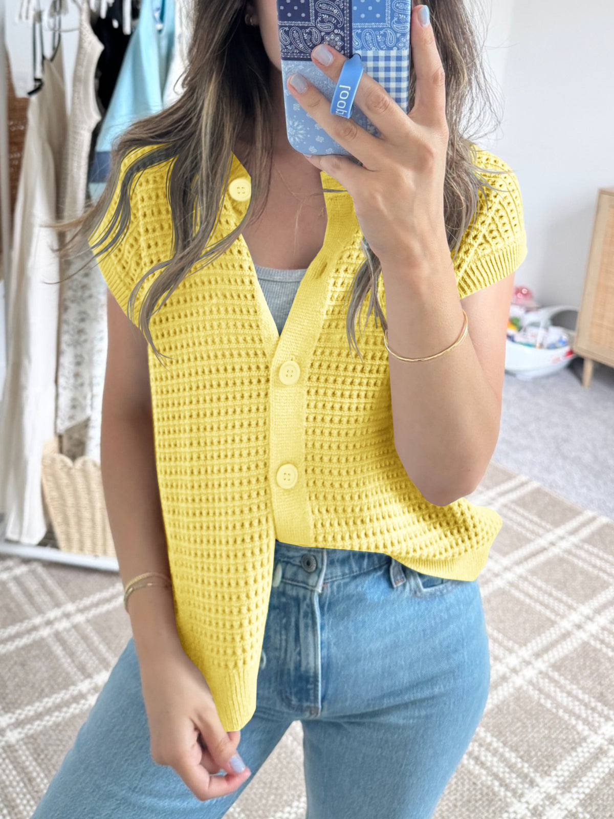 usvara Womens Short Cap Sleeve Sweater Vest