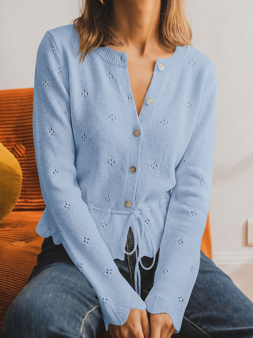 usvara Women Crochet Cardigan Sweater