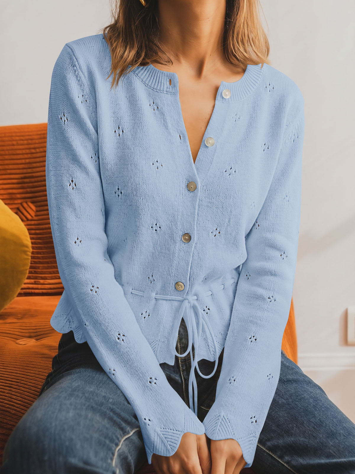 usvara Women Crochet Cardigan Sweater