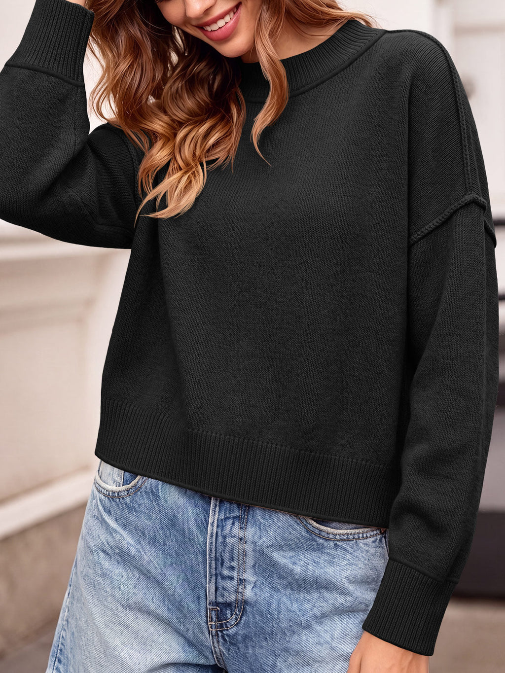 usvara Womens Cropped Knit Tops
