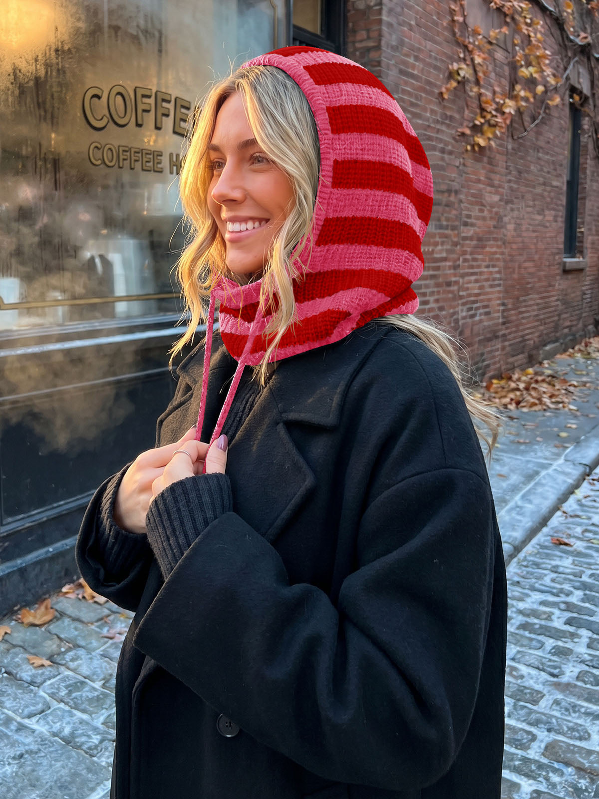 usvara Women Knit Balaclava Drawstring