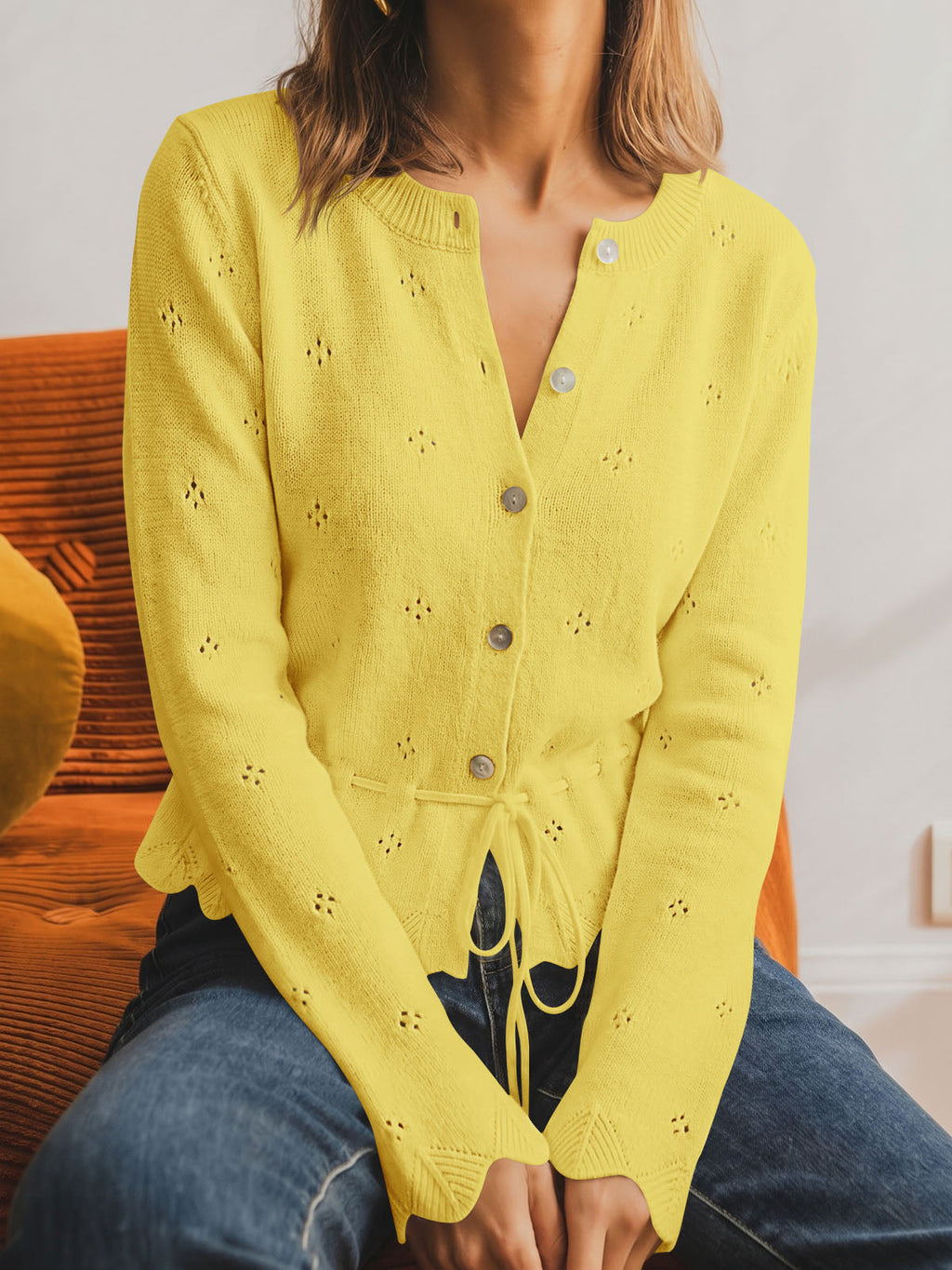 usvara Women Crochet Cardigan Sweater