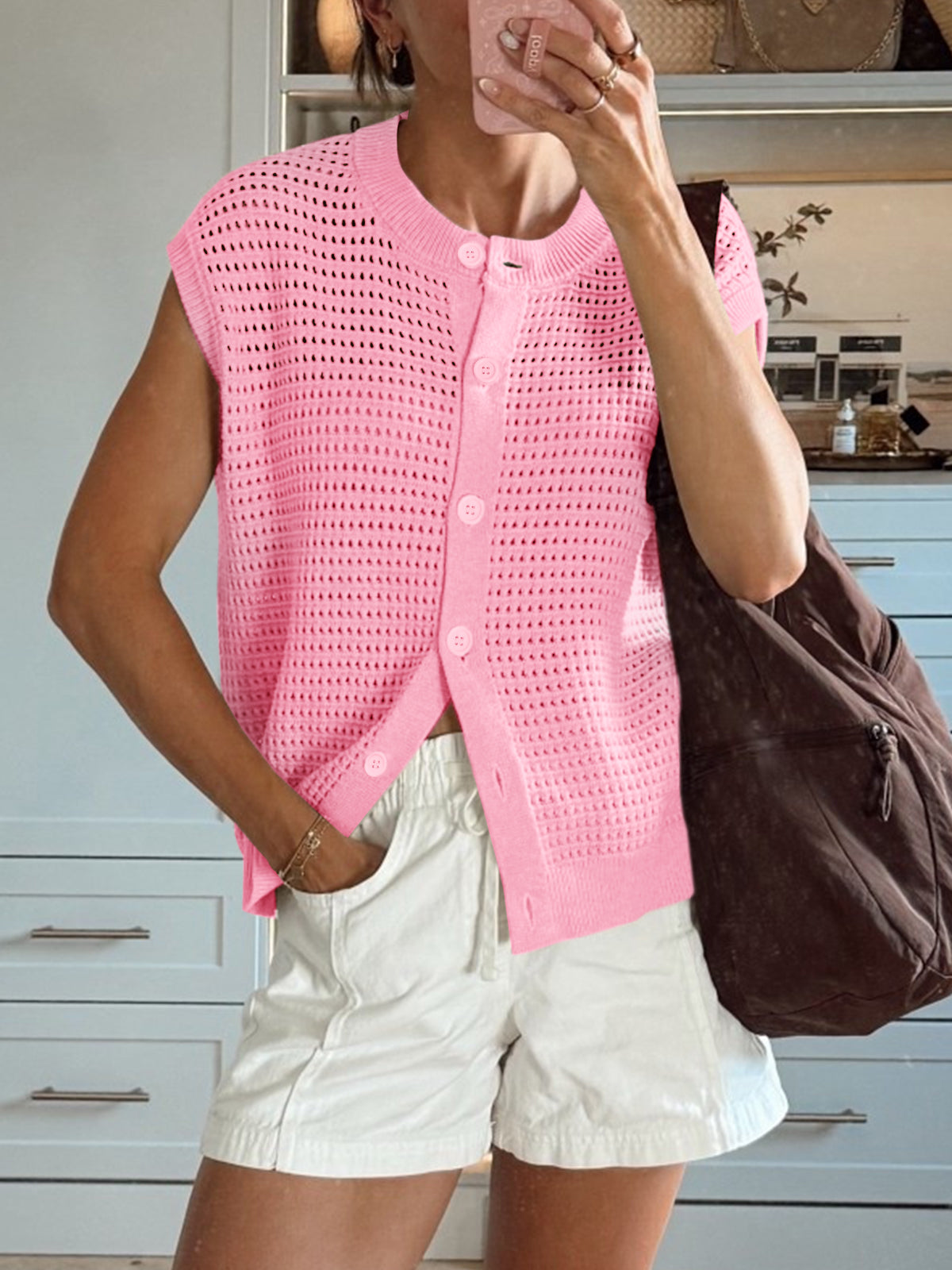 usvara Womens Short Cap Sleeve Sweater Vest