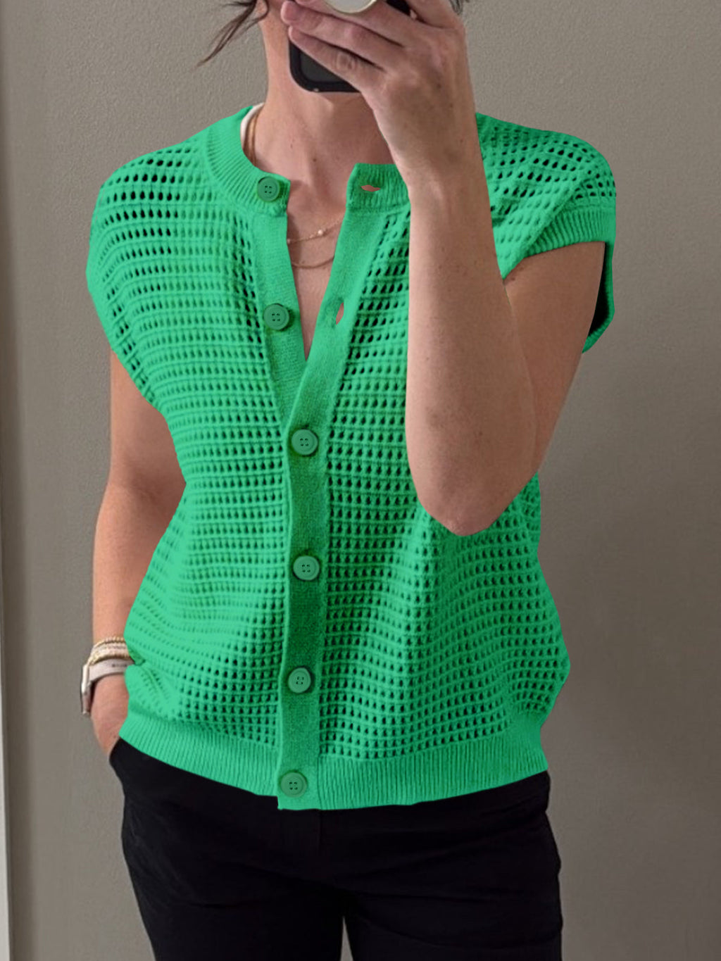 usvara Womens Short Cap Sleeve Sweater Vest