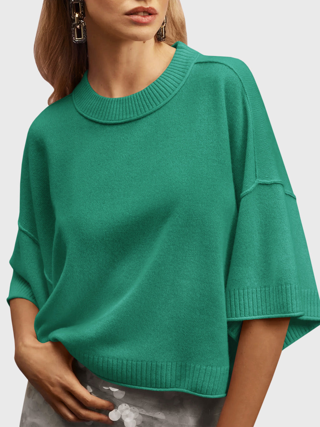 Saodimallsu Womens Oversized Cropped Sweater
