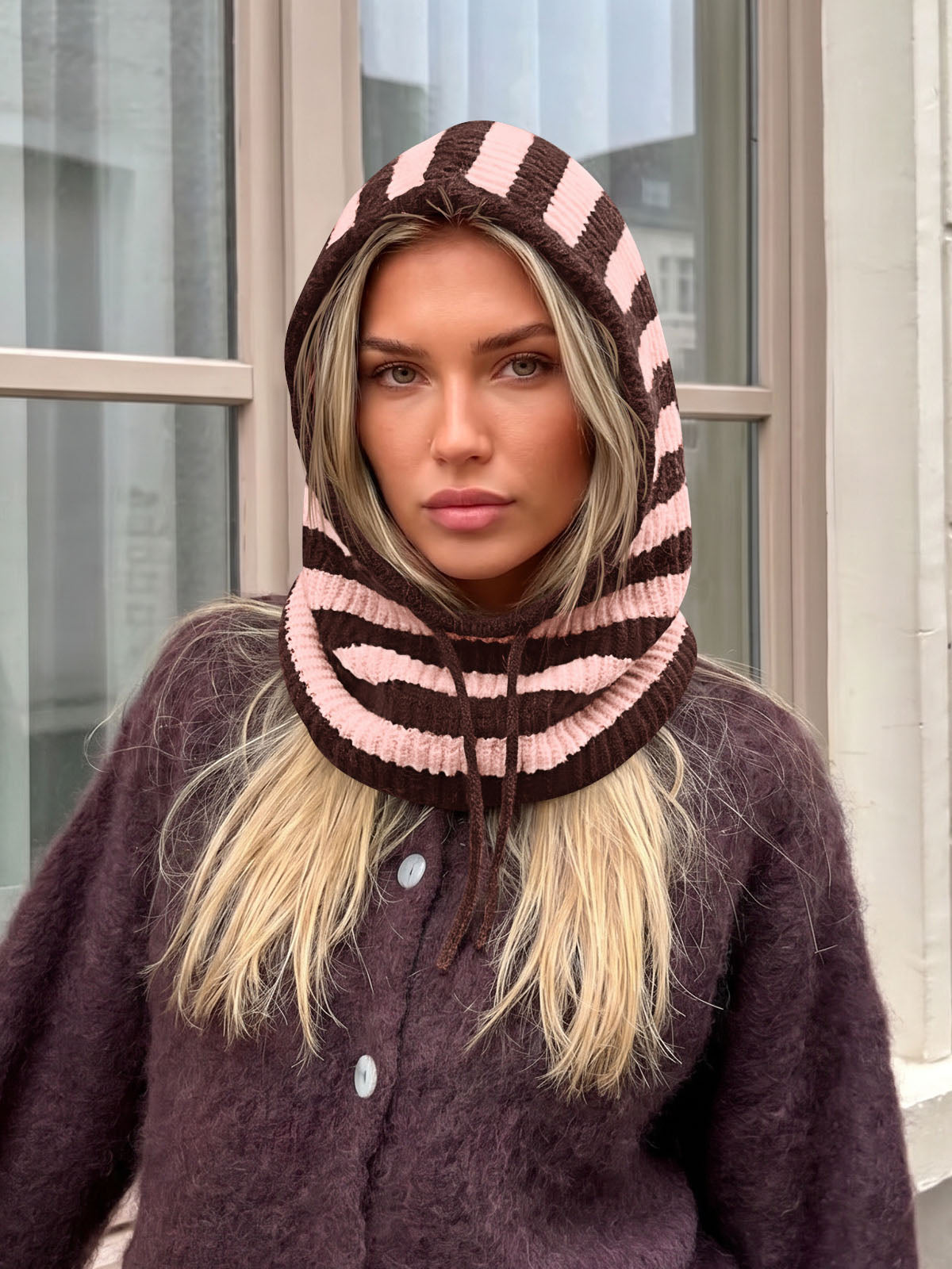 usvara Women Knit Balaclava Drawstring