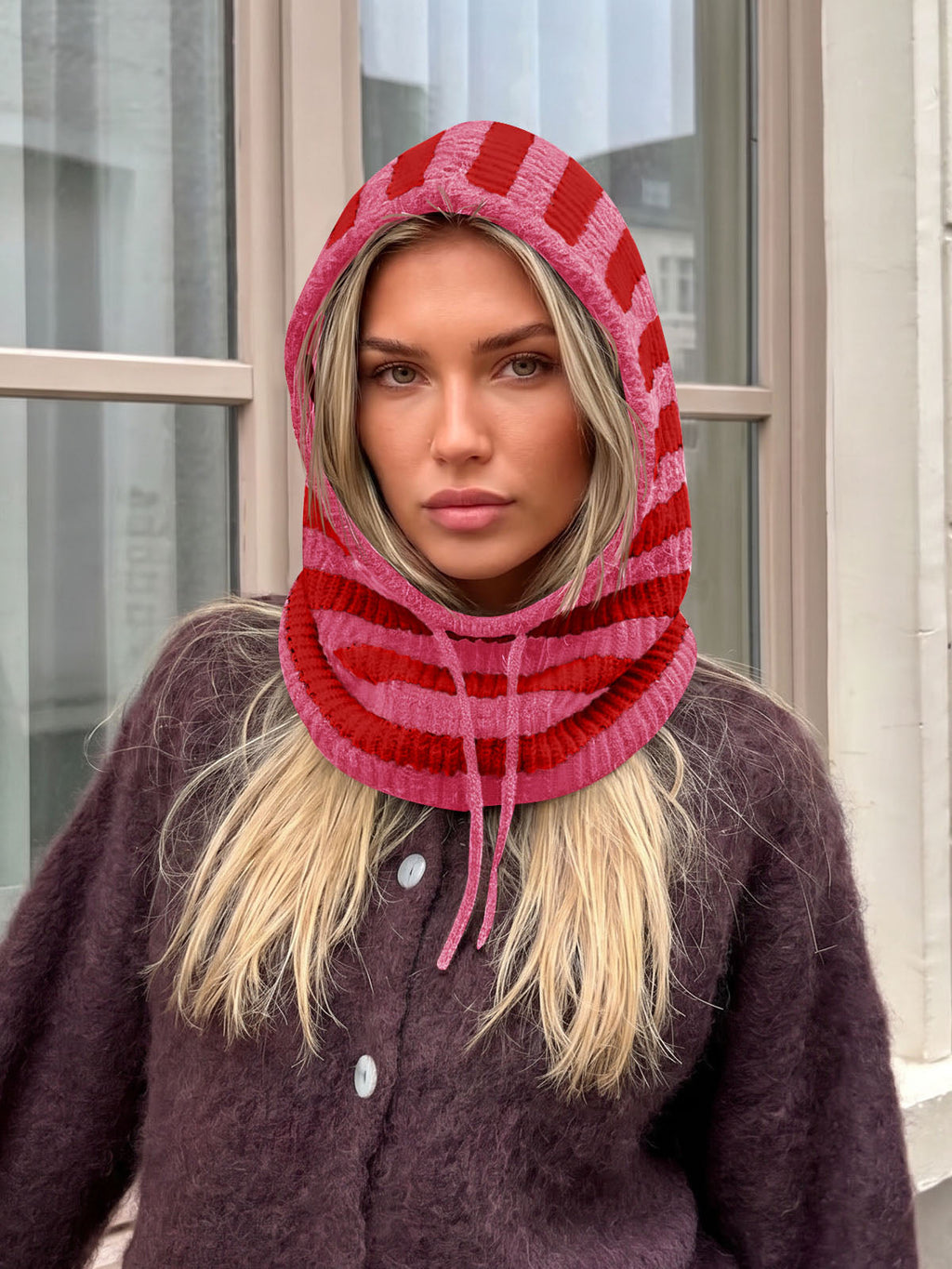 usvara Women Knit Balaclava Drawstring