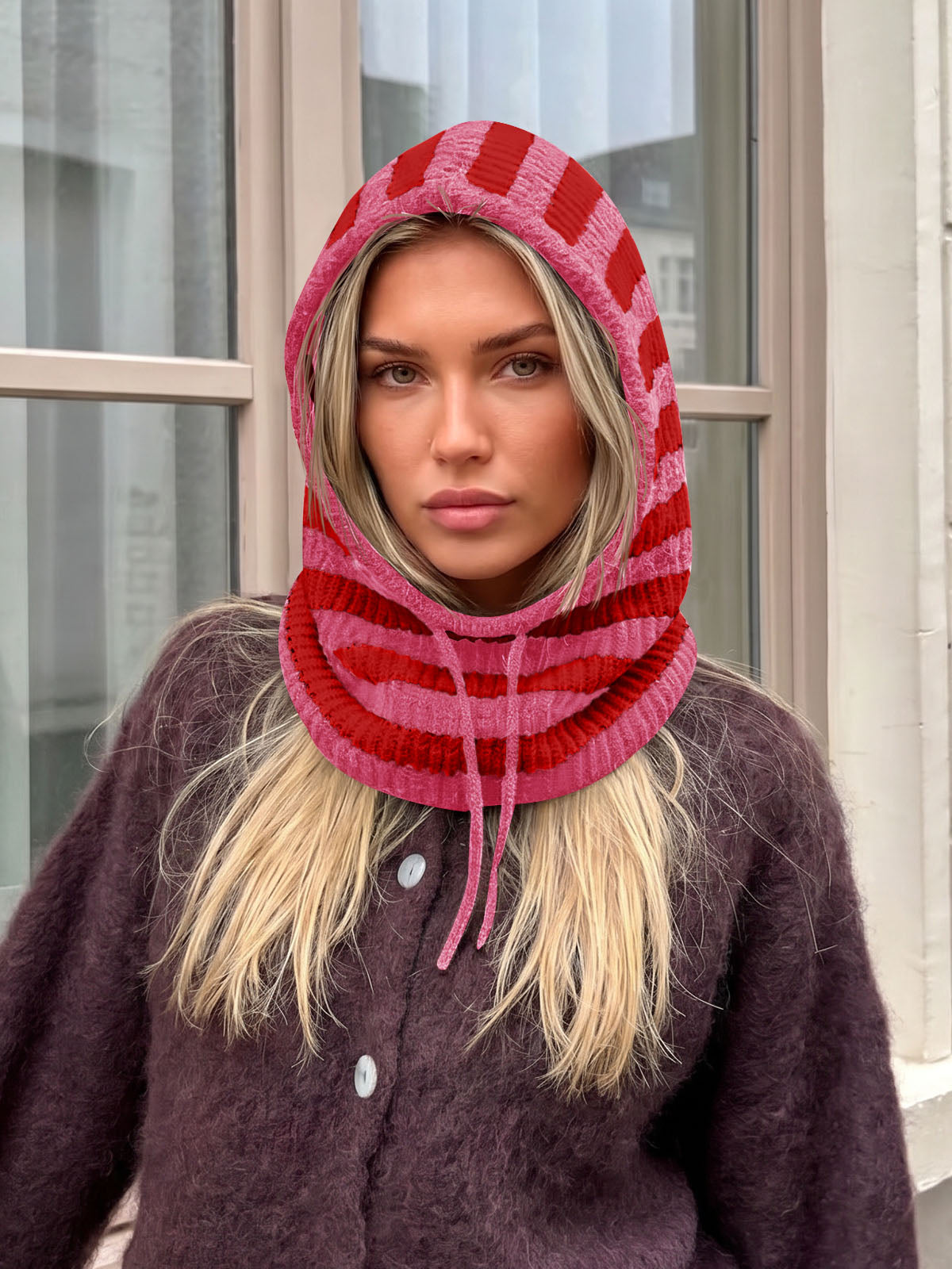 usvara Women Knit Balaclava Drawstring