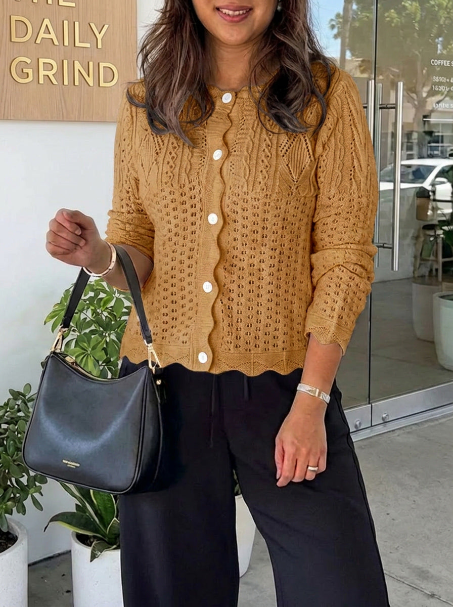 usvara Womens Crochet Cotton Knit Cardigans