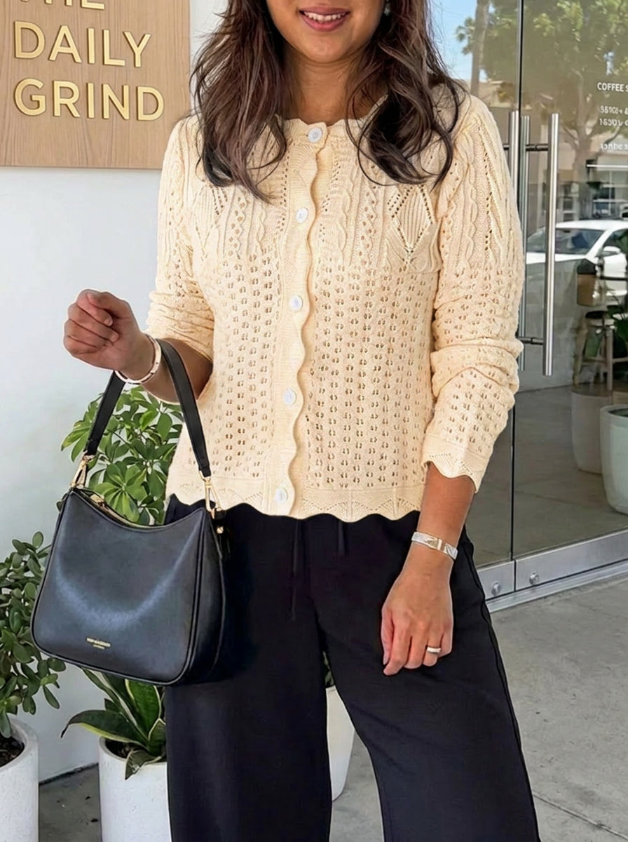 usvara Womens Crochet Cotton Knit Cardigans