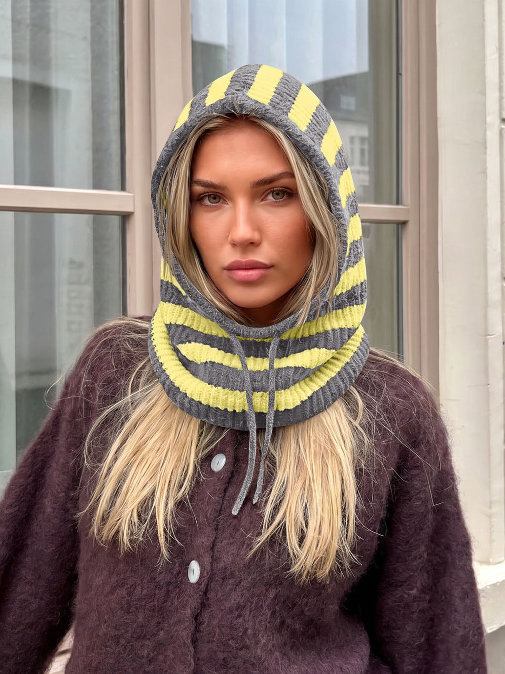 usvara Women Knit Balaclava Drawstring