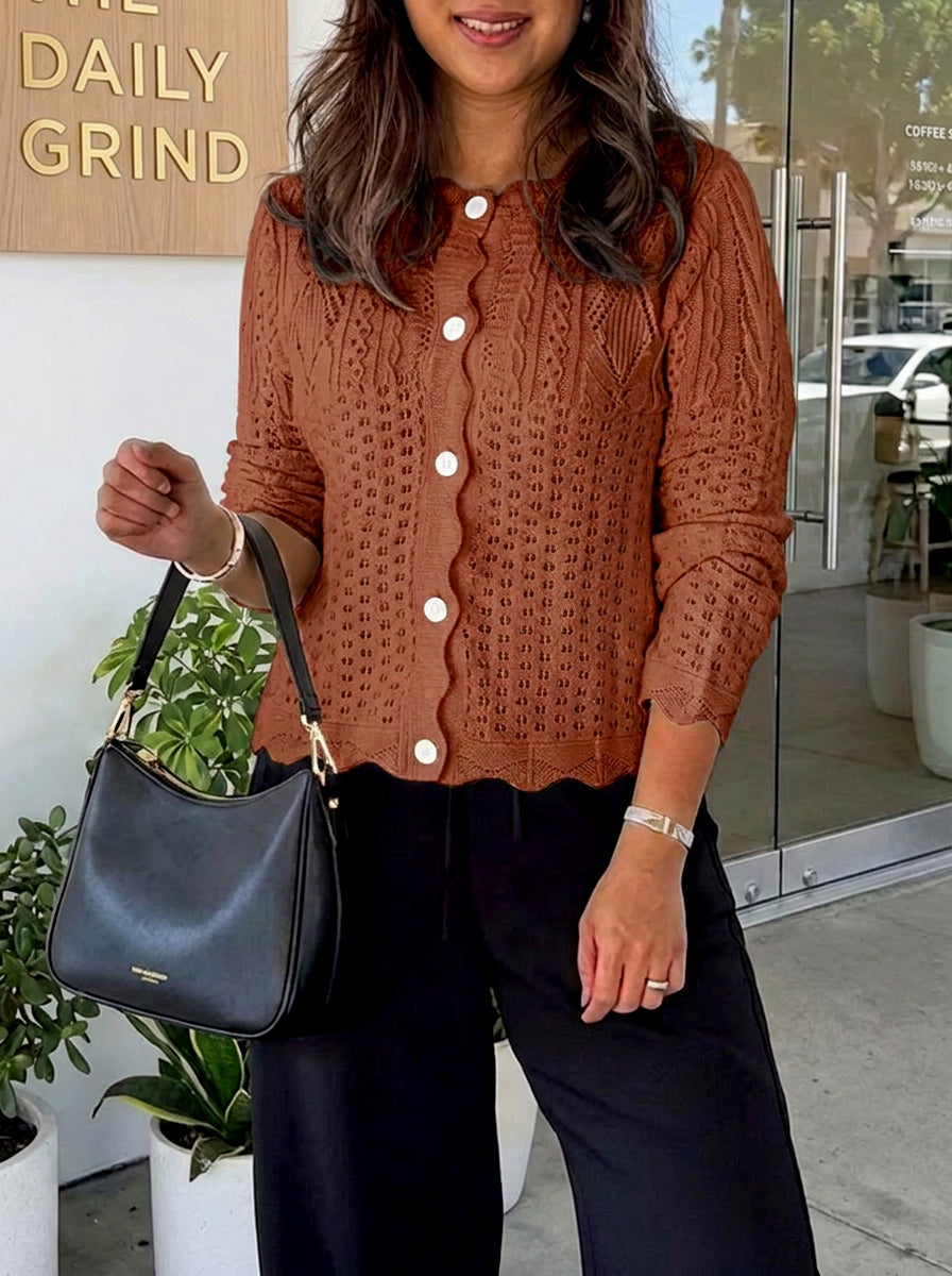 usvara Womens Crochet Cotton Knit Cardigans