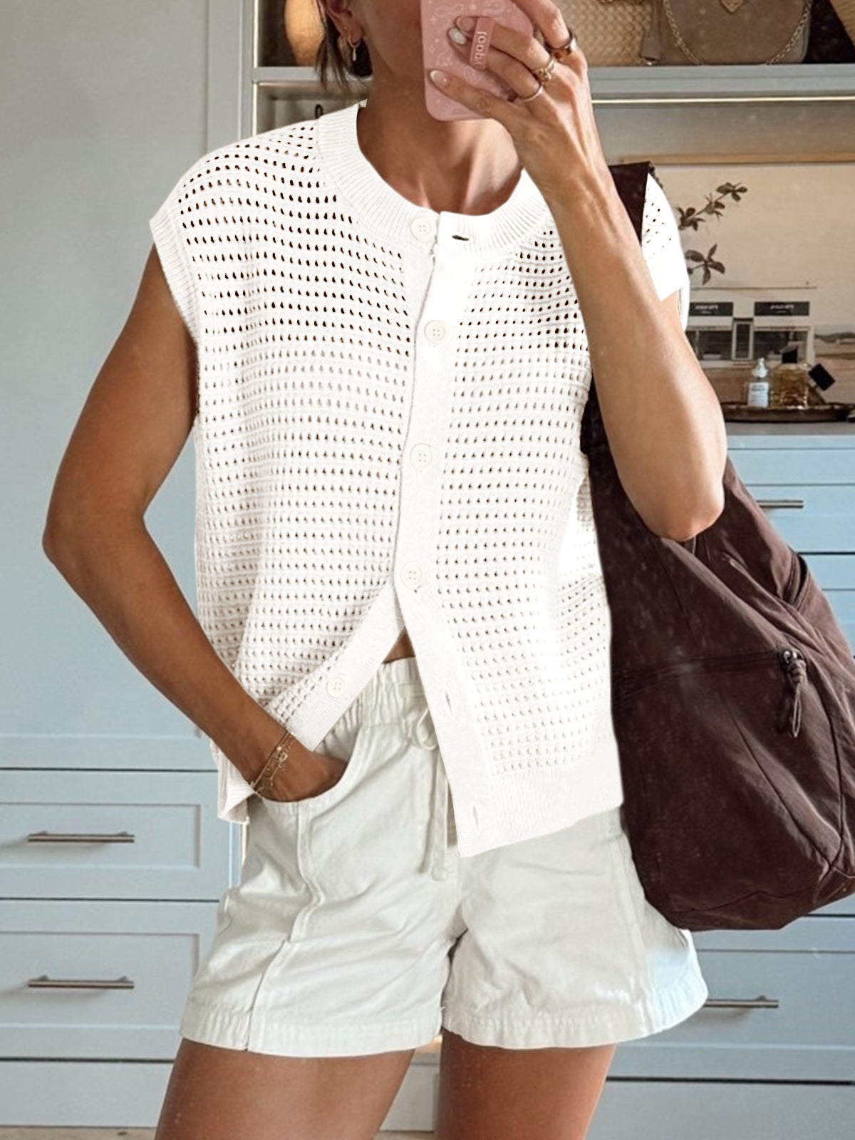usvara Womens Short Cap Sleeve Sweater Vest