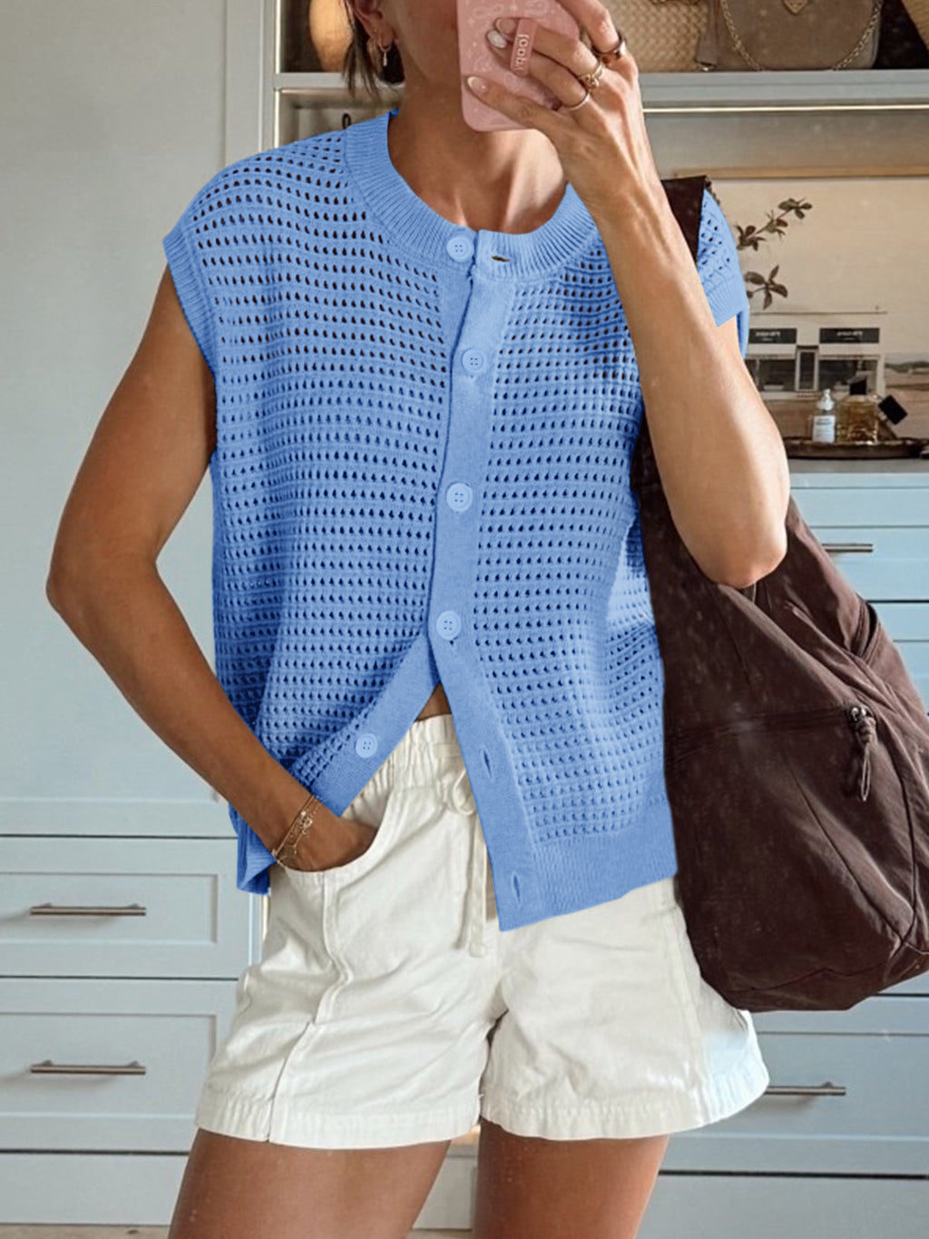 usvara Womens Short Cap Sleeve Sweater Vest