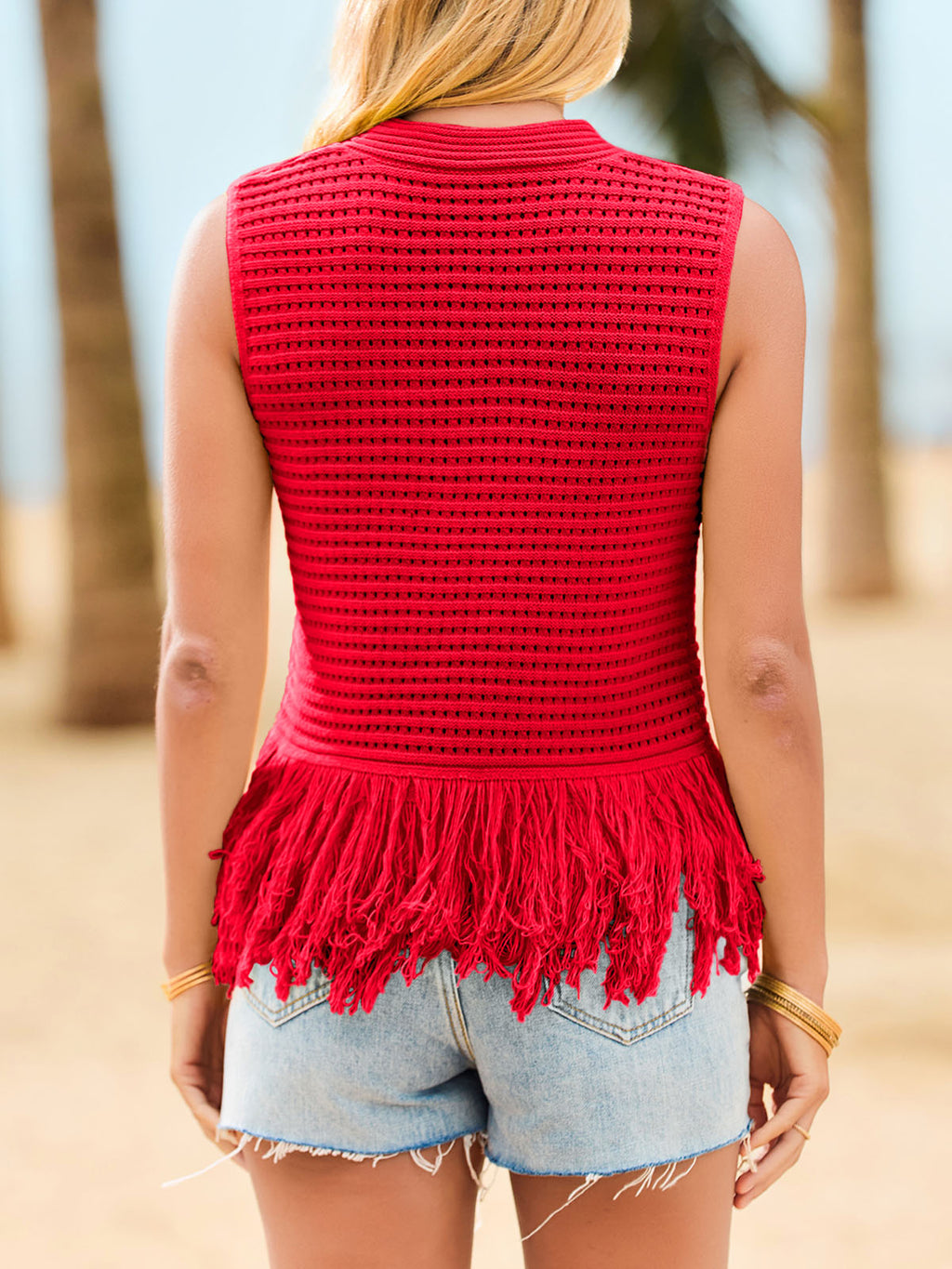 usvara Women Boho Crochet Knit Tank Top