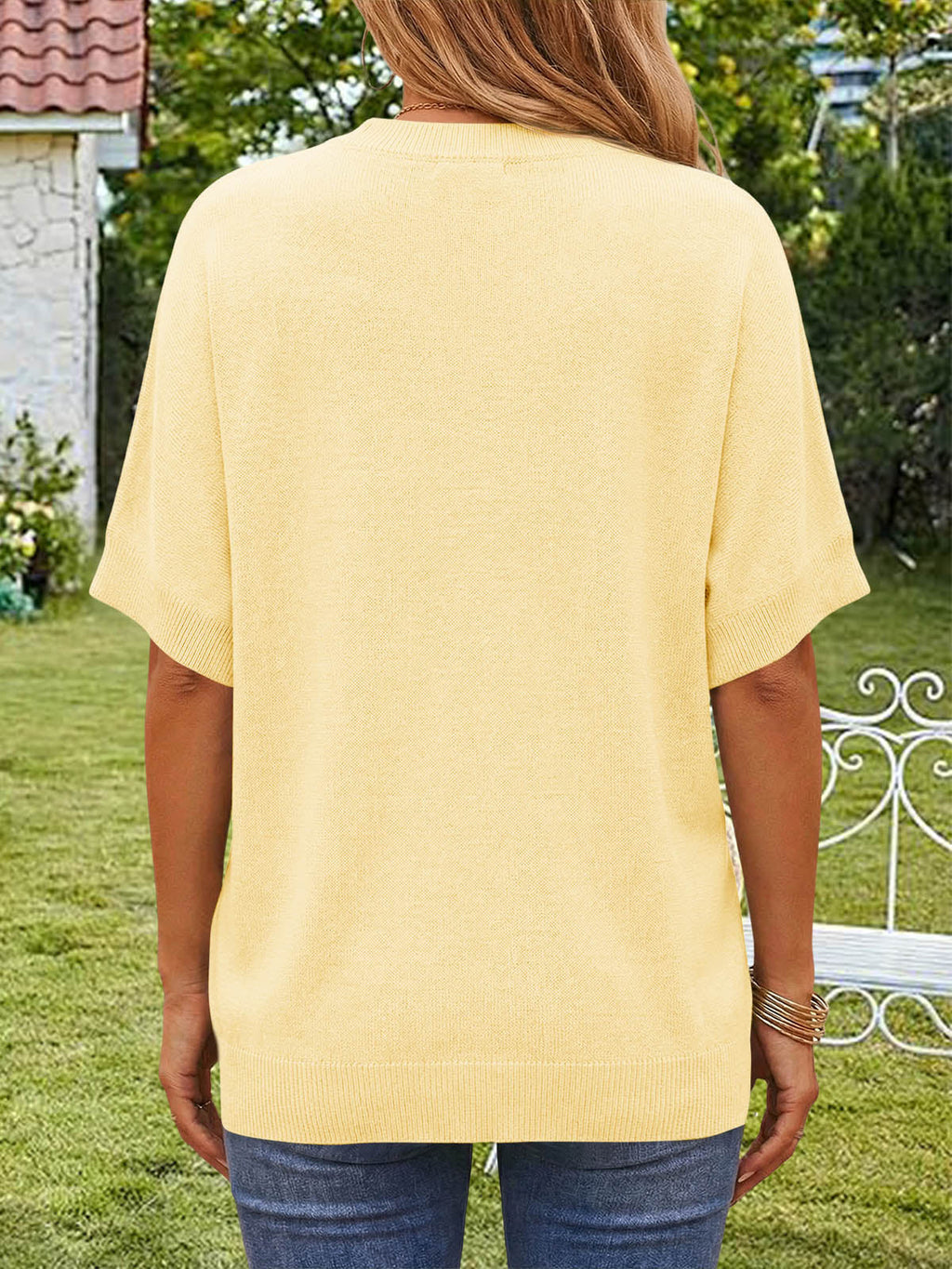 usvara Womens Oversized Batwing Sleeve Knit Pullover