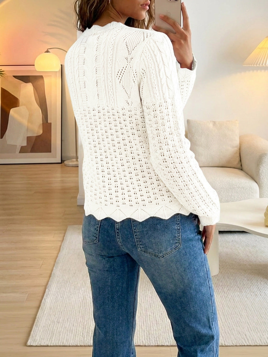 usvara Womens Crochet Cotton Knit Cardigans