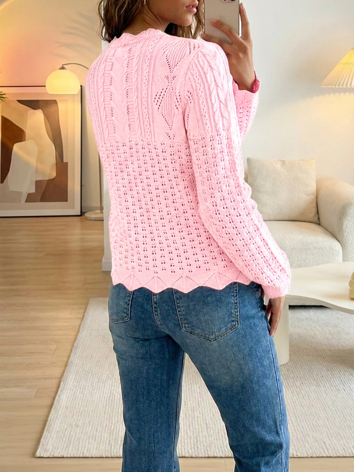 usvara Womens Crochet Cotton Knit Cardigans