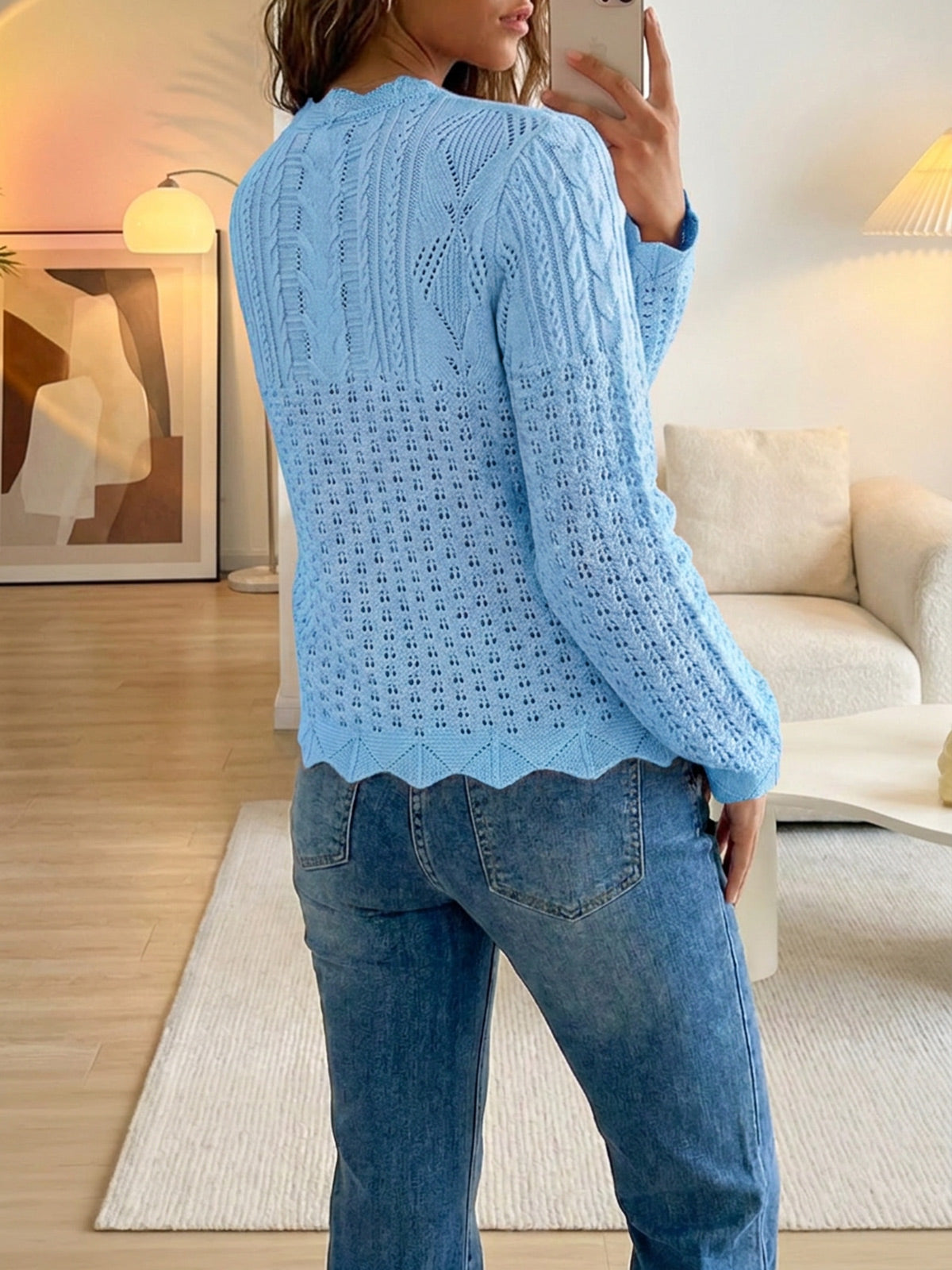 usvara Womens Crochet Cotton Knit Cardigans