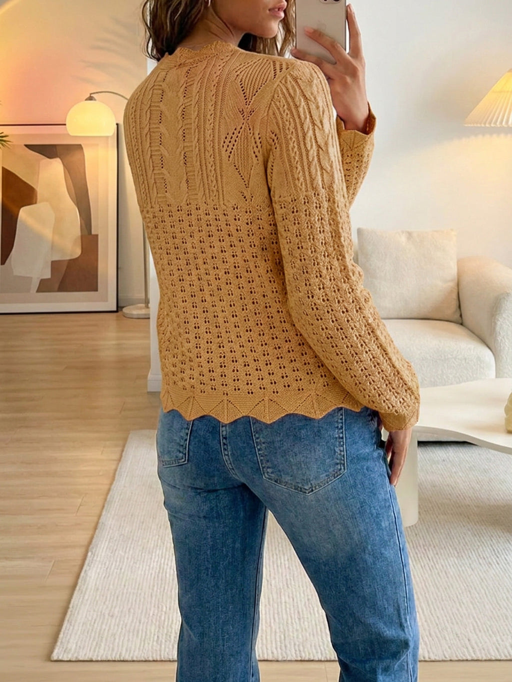 usvara Womens Crochet Cotton Knit Cardigans
