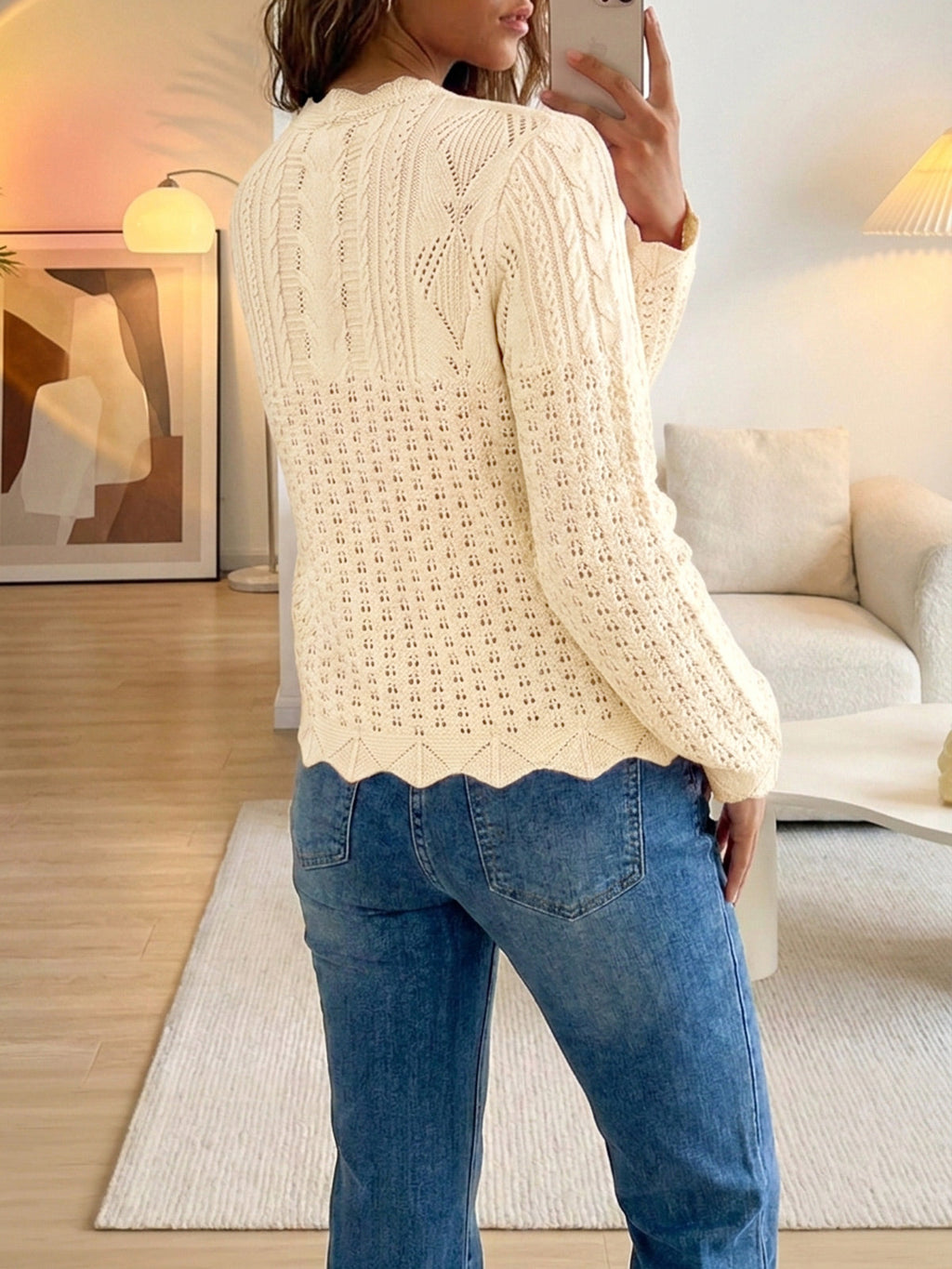 usvara Womens Crochet Cotton Knit Cardigans
