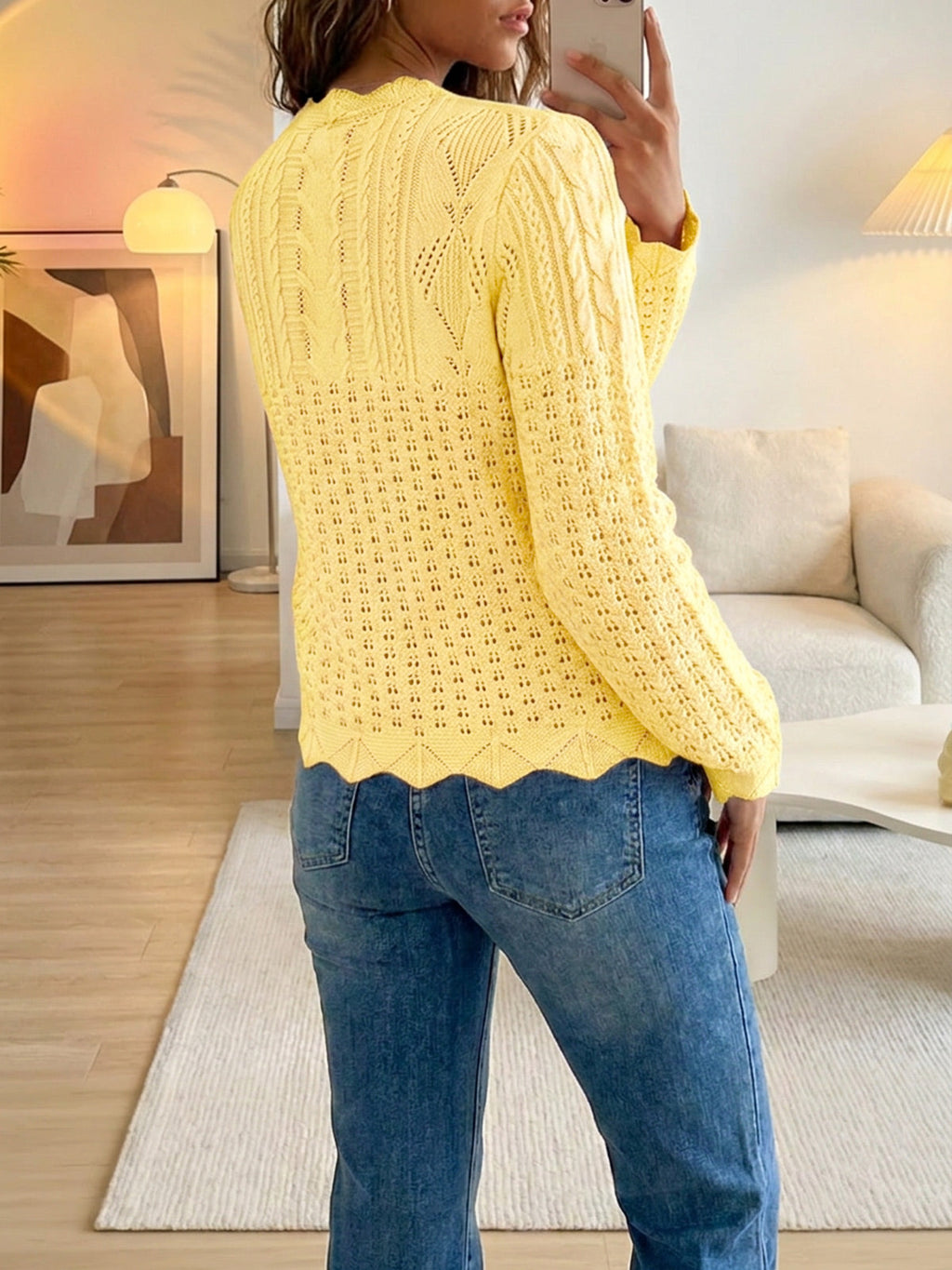 usvara Womens Crochet Cotton Knit Cardigans