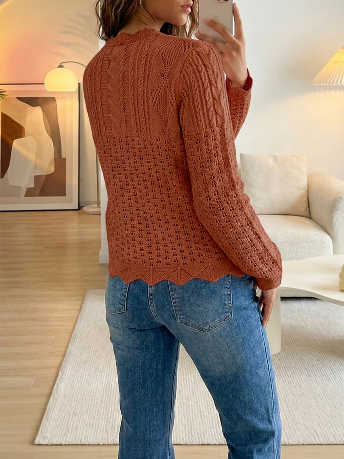 usvara Womens Crochet Cotton Knit Cardigans