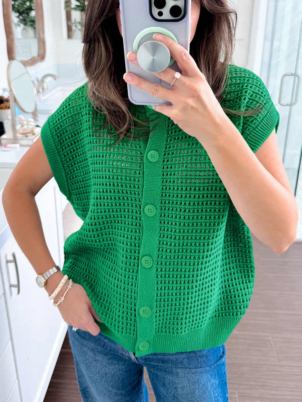 usvara Womens Short Cap Sleeve Sweater Vest