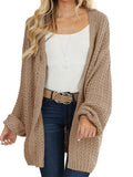 usvara Womens Oversized Open Front Knit Cardigan