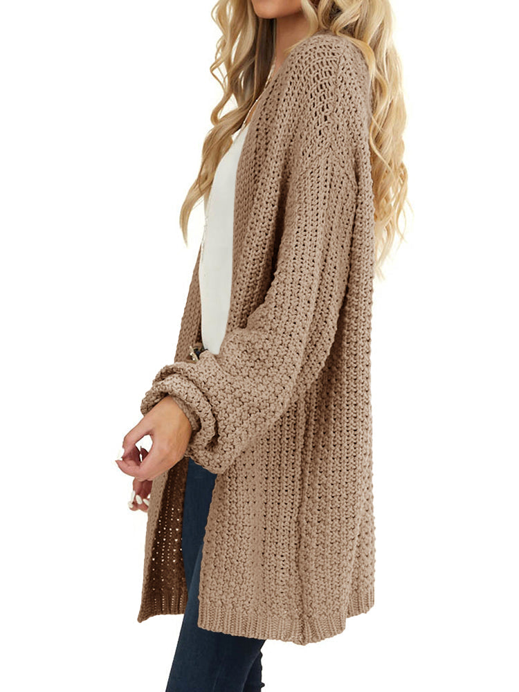 usvara Womens Oversized Open Front Knit Cardigan