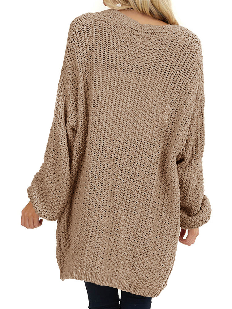 usvara Womens Oversized Open Front Knit Cardigan
