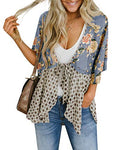usvara Womens Tie Front Floral Kimono Cardigans