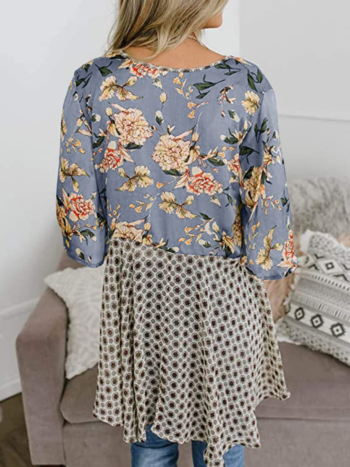 usvara Womens Tie Front Floral Kimono Cardigans
