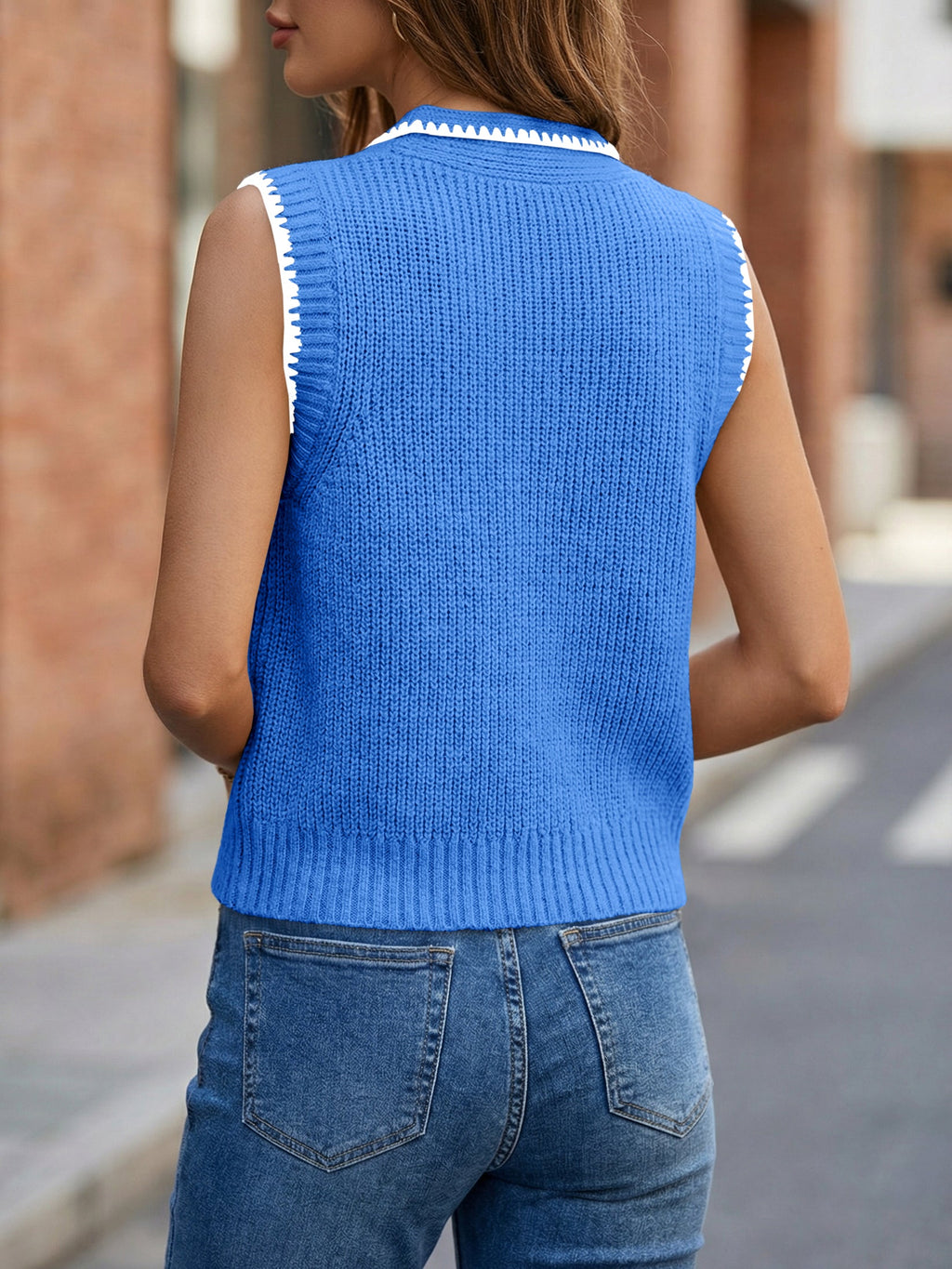 usvara Womens Tie Front Sleeveless Sweater Vest