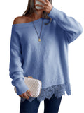usvara Women Lace Patchwork Sweater