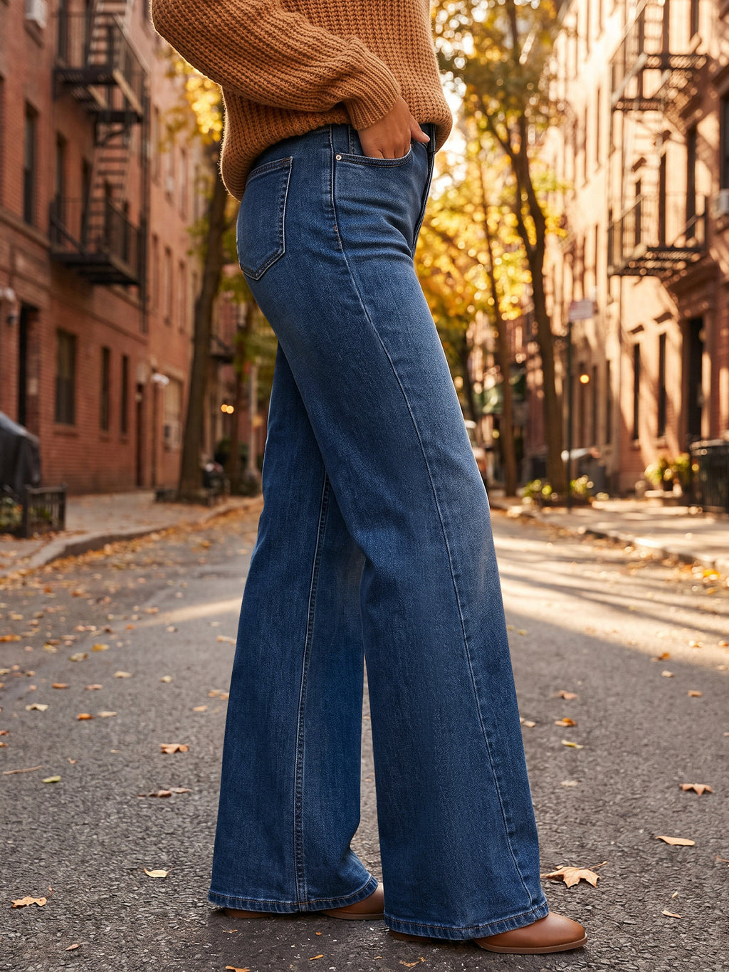 usvara Women High Waisted Flare Jeans